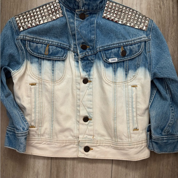 Vintage Lee Dyed Ombré Studded Jean Jacket / Acid Wash Jean Jacket / Custom Made - Picture 10 of 11